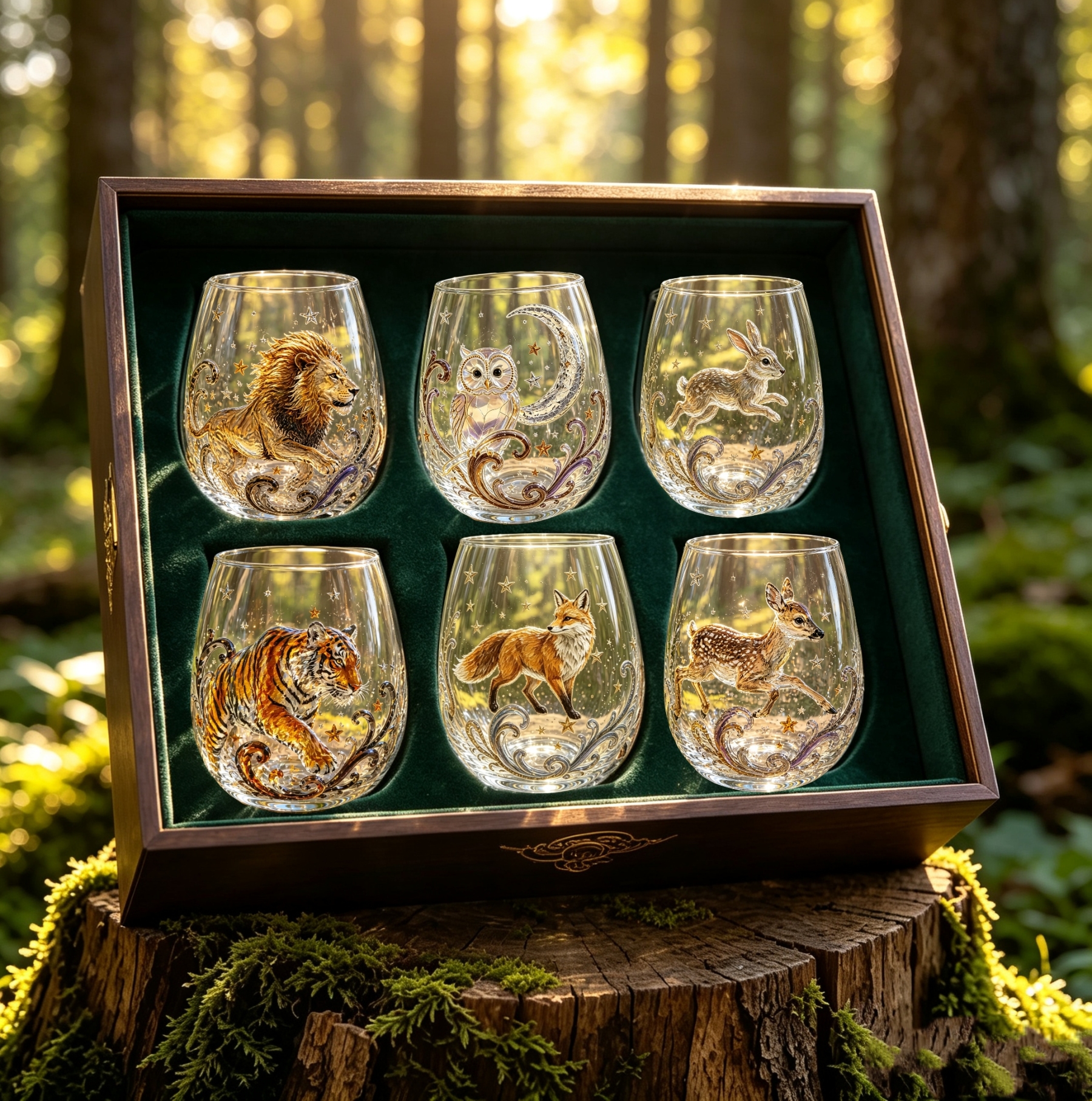 🔥 Letzter Tag: 49 % Rabatt – 🦌Handgefertigtes Trinkglas mit Tiermotiven