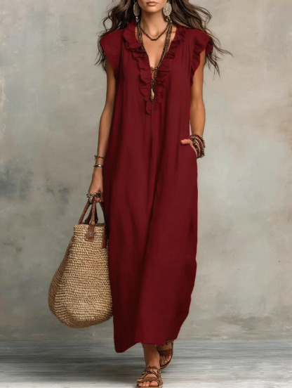 Women's Comfortable Cotton Linen Sleeveless Dress