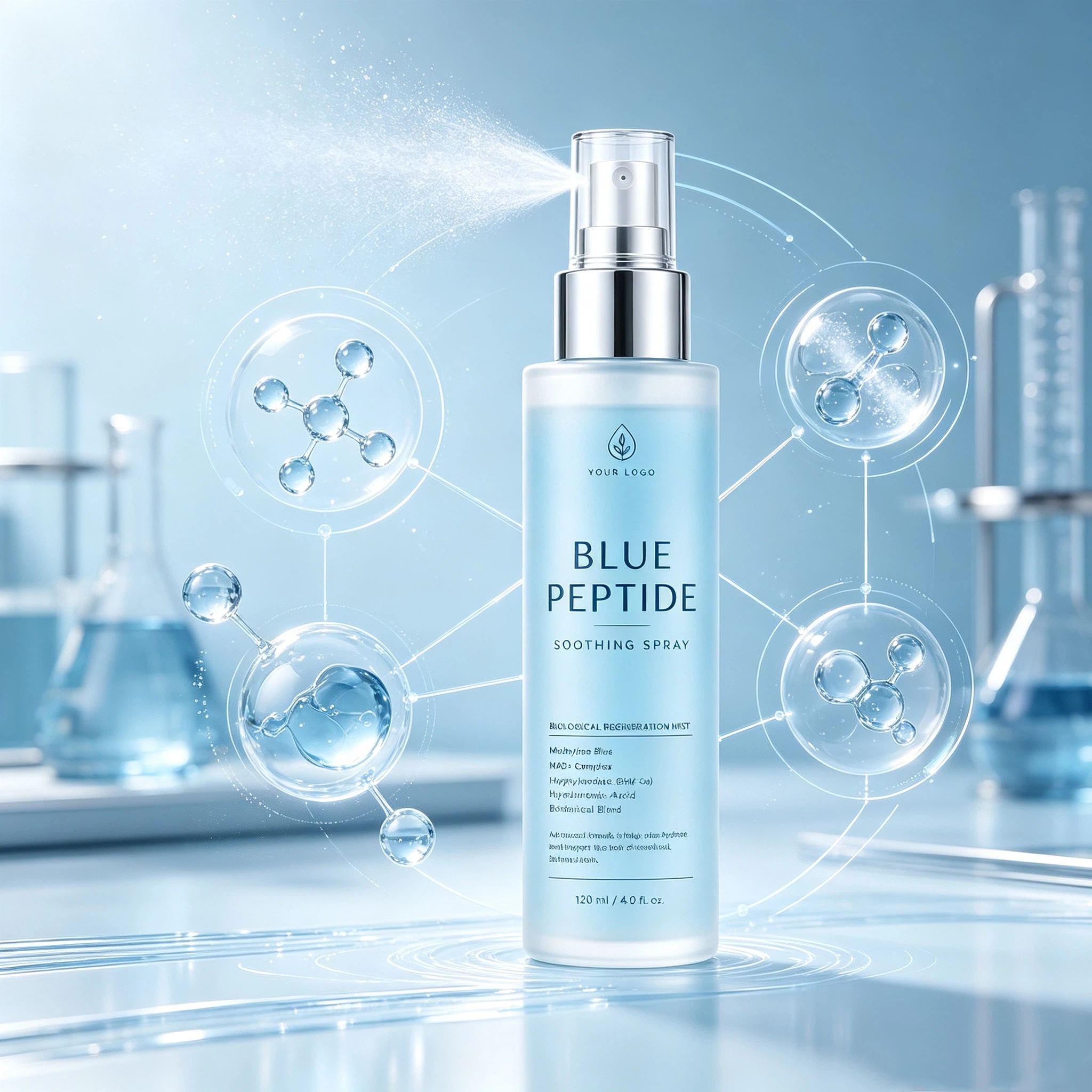 Private Label Blue Peptide Soothing Spray OEM/ODM | Custom Facial Mist Manufacturer