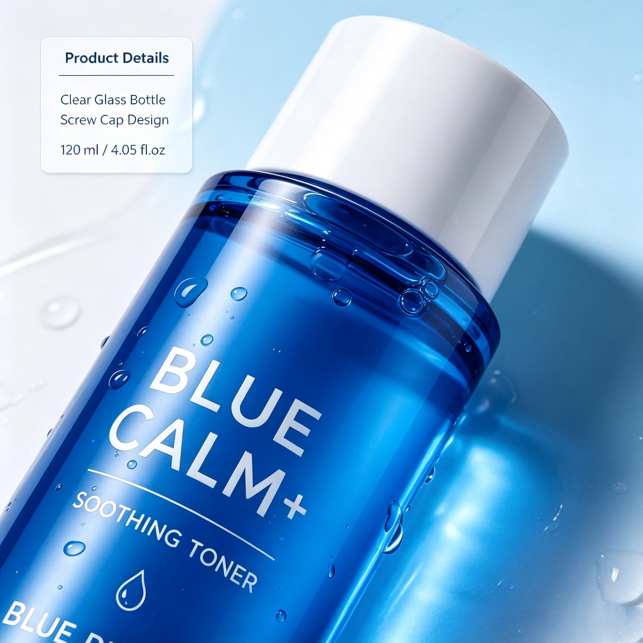 Private Label Blue Calm+ Soothing Toner OEM/ODM | Custom Peptide Facial Toner Manufacturer
