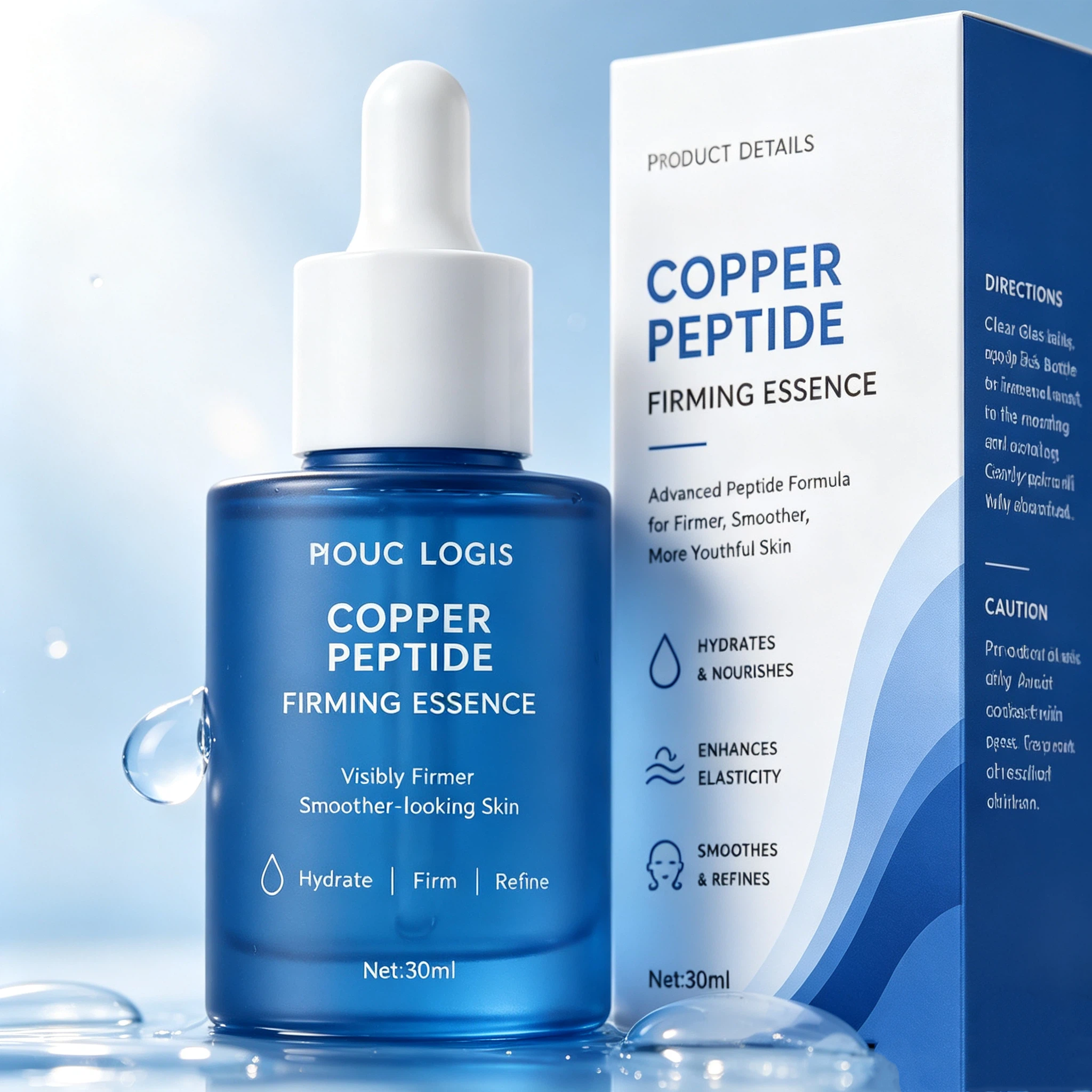 Private Label Copper Peptide Firming Essence OEM/ODM | Custom Facial Serum Manufacturer