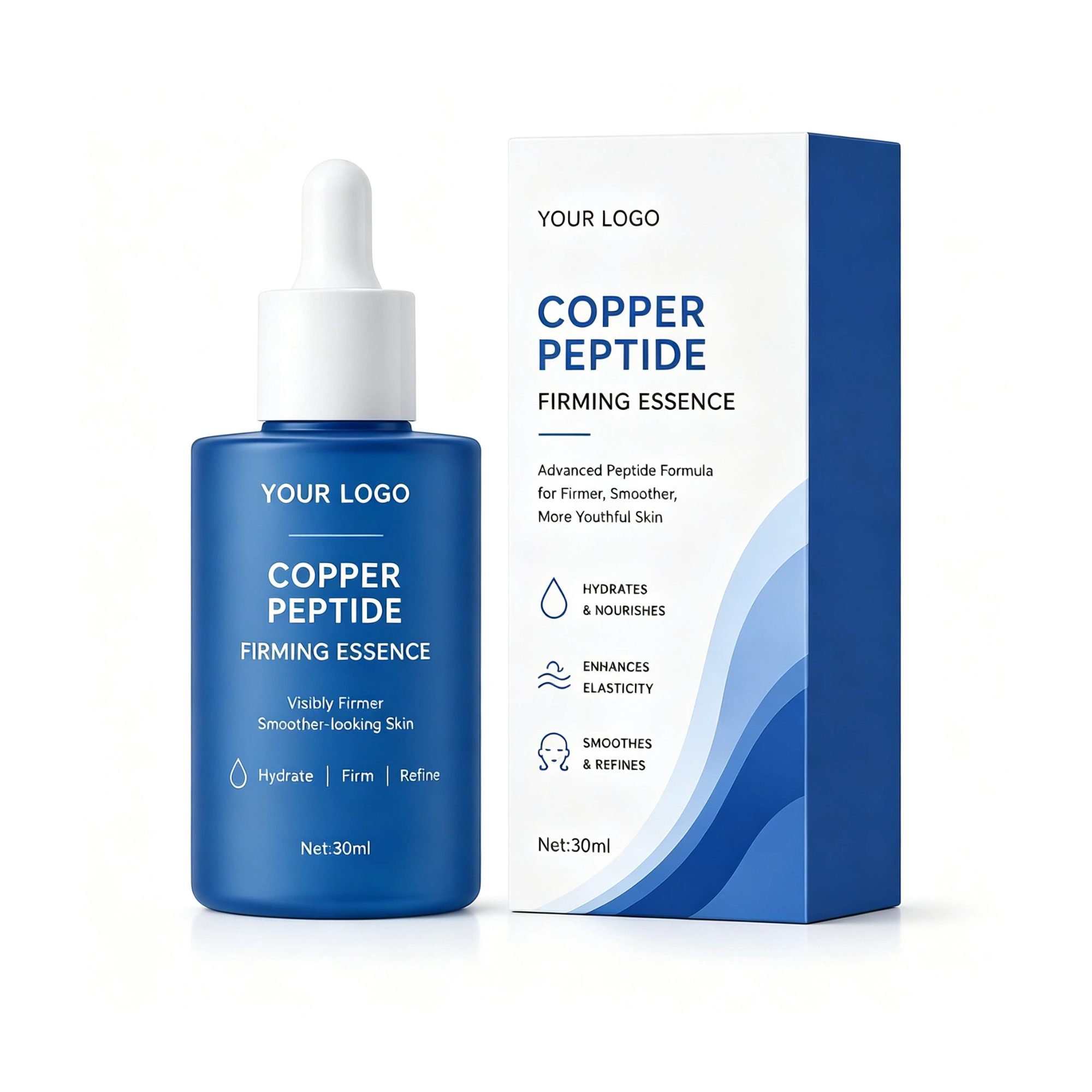 Private Label Copper Peptide Firming Essence OEM/ODM | Custom Facial Serum Manufacturer