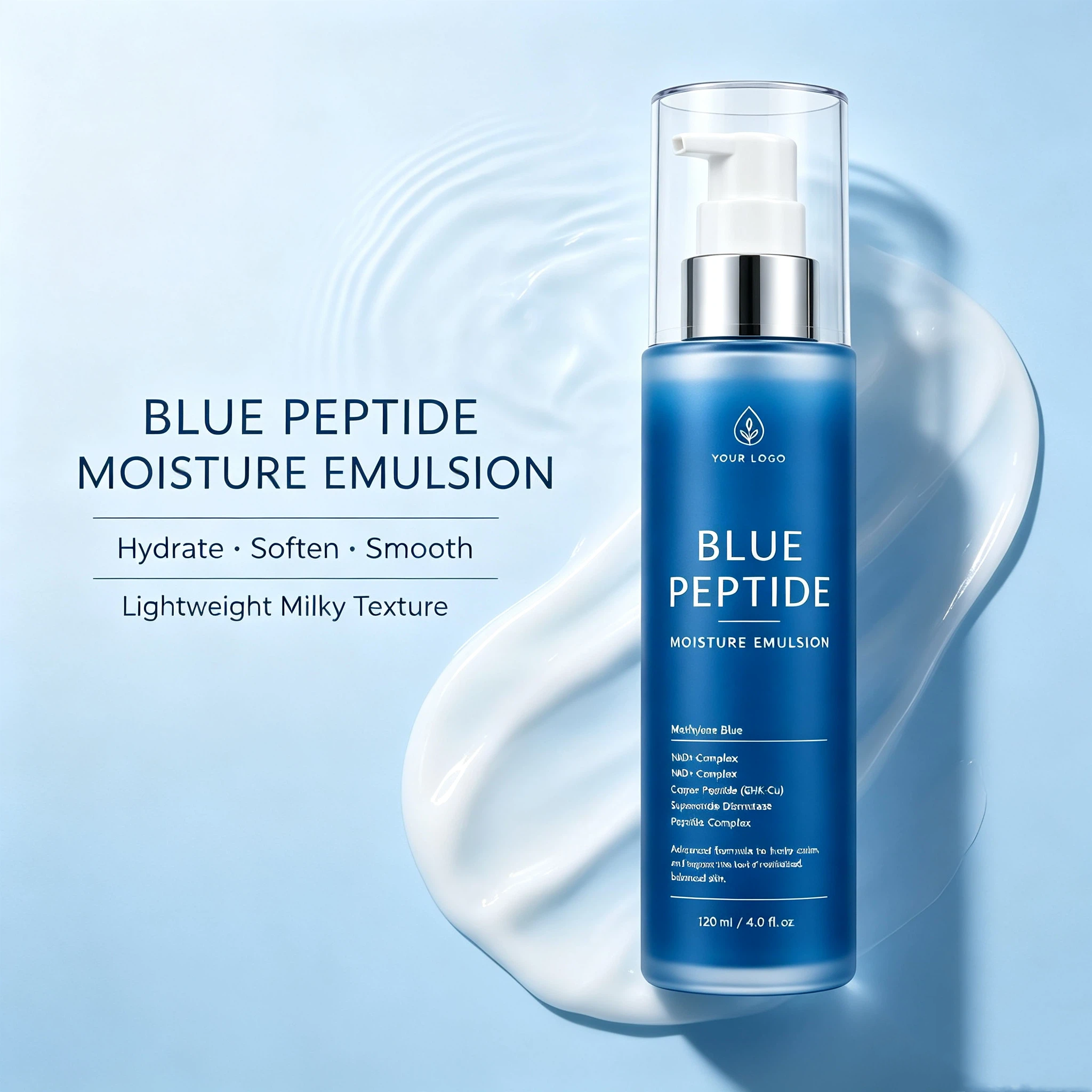 Private Label Blue Peptide Moisture Emulsion OEM/ODM | Custom Facial Emulsion Manufacturer