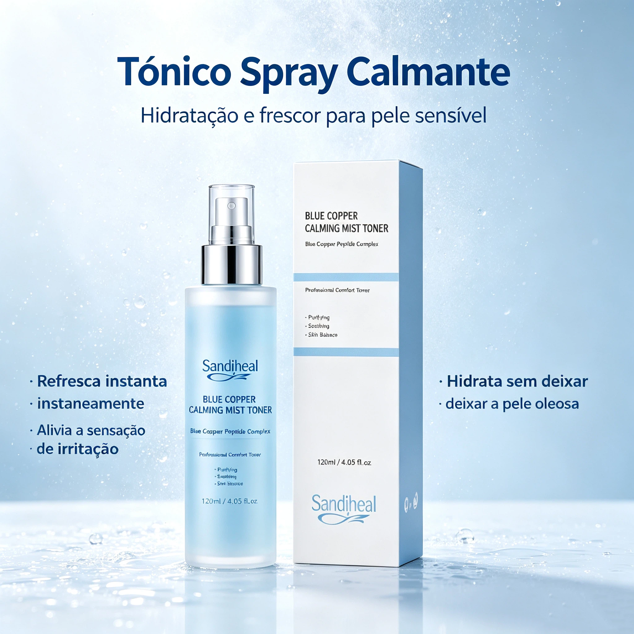 Blue Copper Peptide Complete Skin Care Set, Daily External Facial Skincare Kit for Skin Nourishing & Hydrating