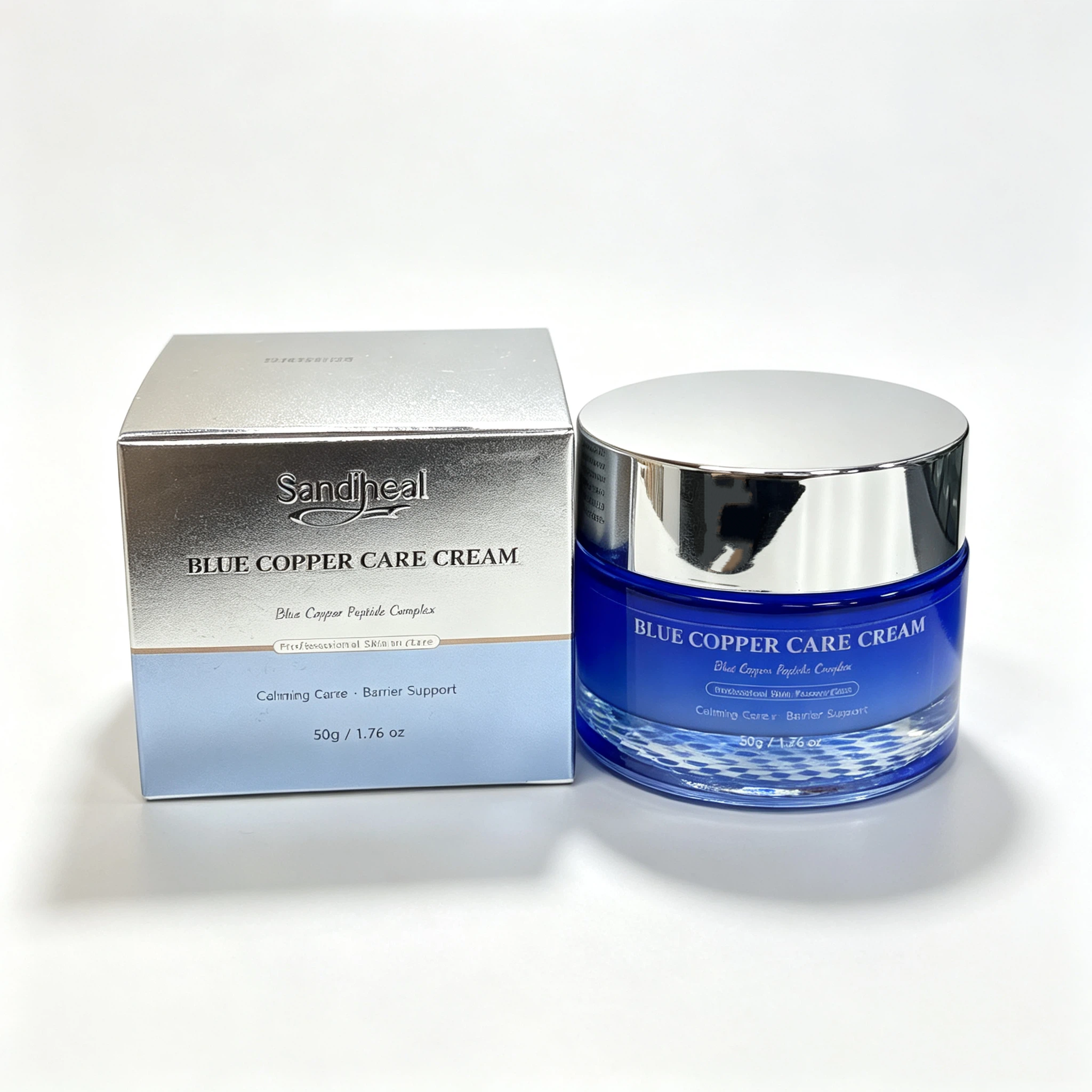 Blue Copper Recovery Cream 50g | Copper Peptide Complex Calming Facial Barrier Support Moisturizing Cream