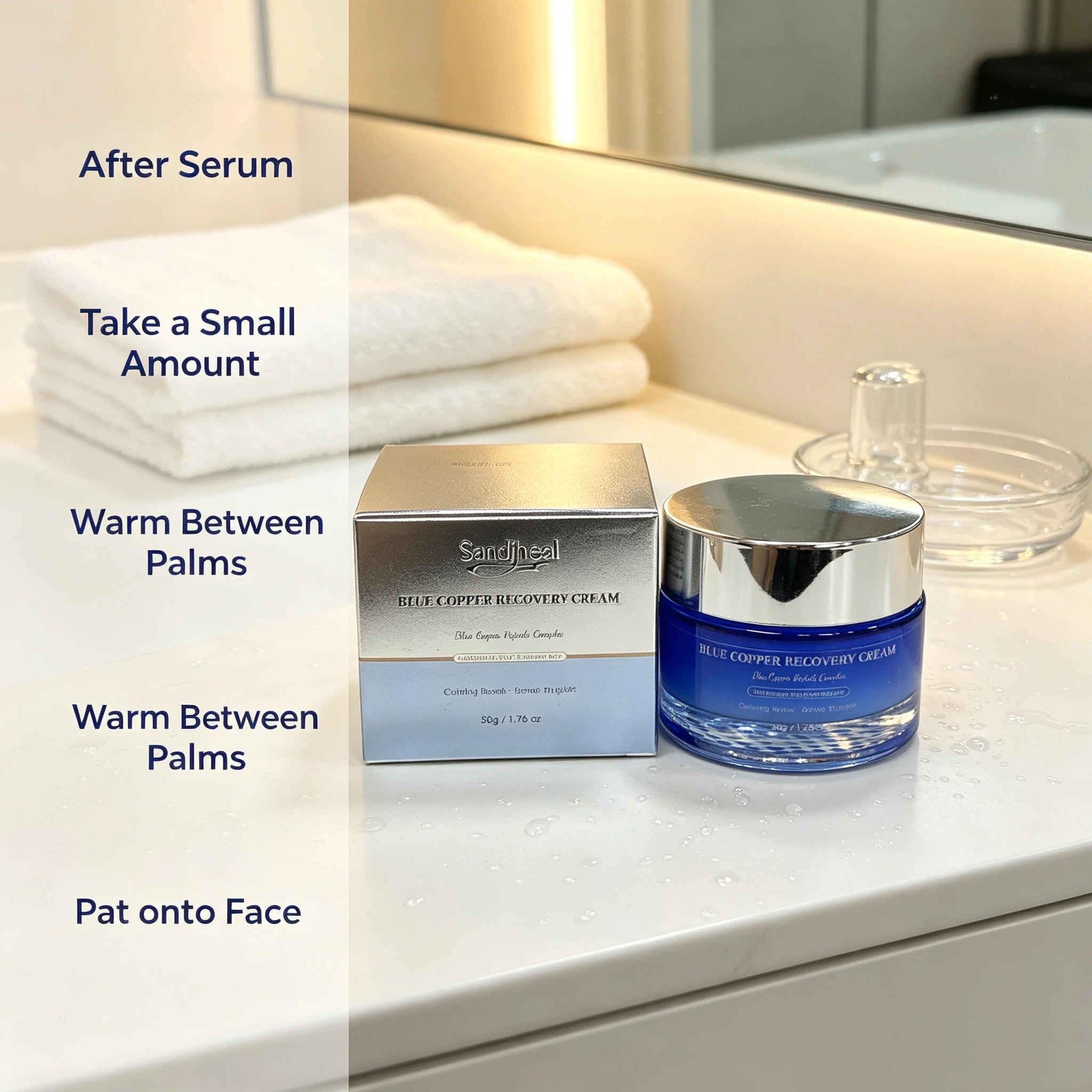 Blue Copper Recovery Cream 50g | Copper Peptide Complex Calming Facial Barrier Support Moisturizing Cream