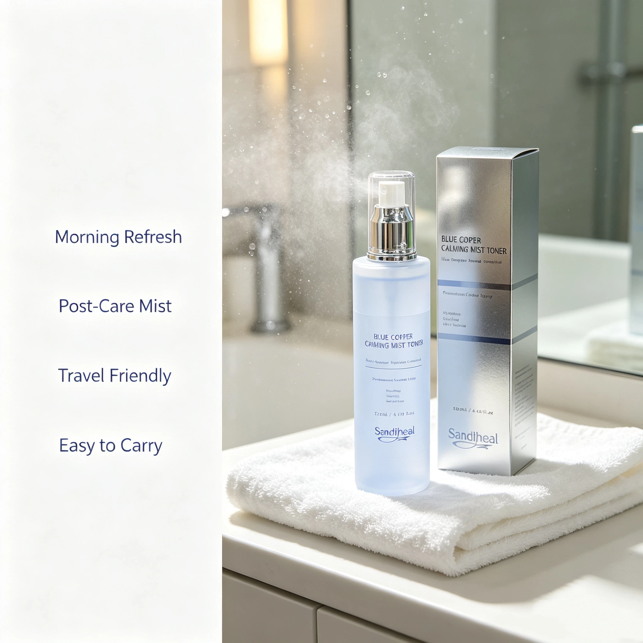Blue Copper Calming Mist Toner 120ml | Copper Peptide Complex Hydrating Balancing Facial Mist Spray
