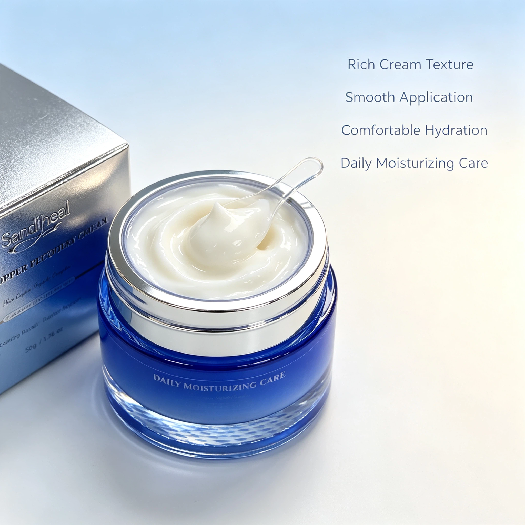 Blue Copper Recovery Cream 50g | Copper Peptide Complex Calming Facial Barrier Support Moisturizing Cream