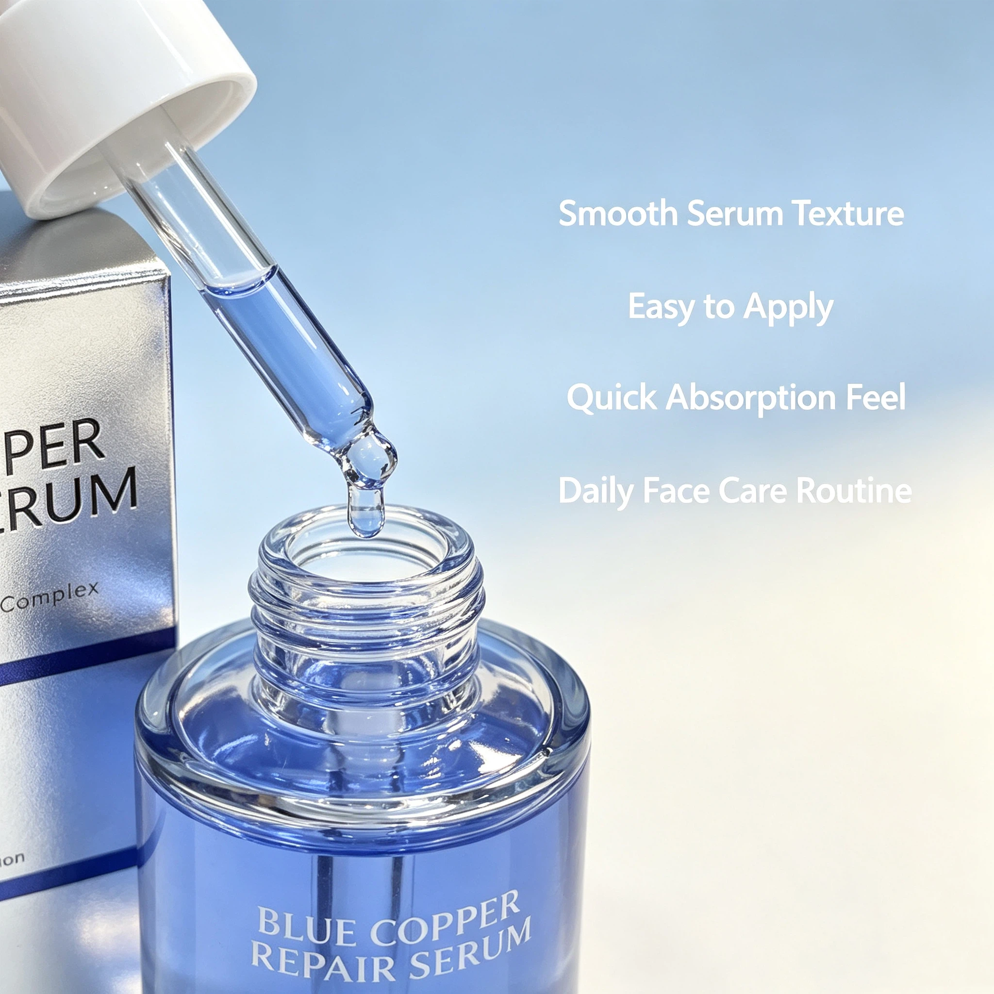 Blue Copper Repair Serum 30ml | Copper Peptide Complex Calming Daily Facial Skin Care Serum