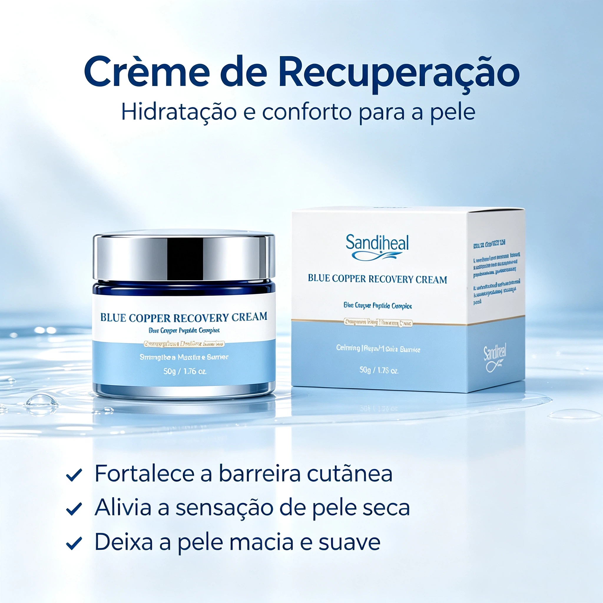 Blue Copper Peptide Complete Skin Care Set, Daily External Facial Skincare Kit for Skin Nourishing & Hydrating