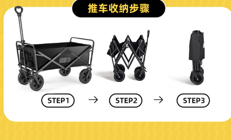TXZ Heavy Duty Collapsible All-Terrain Camping Wagon with Dual Brakes