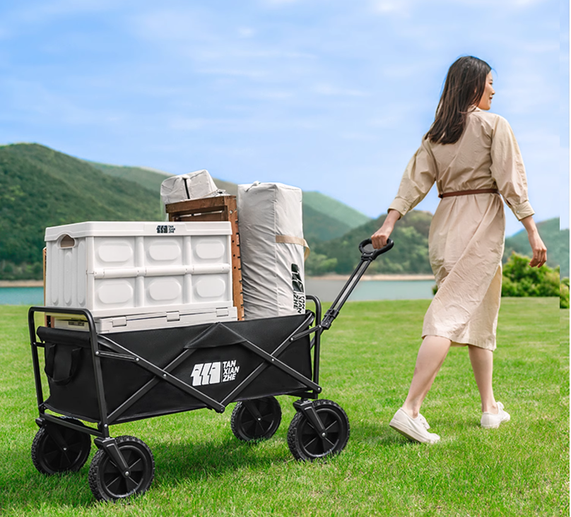 TXZ Heavy Duty Collapsible All-Terrain Camping Wagon with Dual Brakes