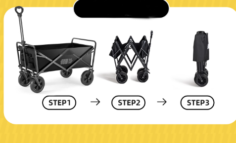 TXZ Heavy Duty Collapsible All-Terrain Camping Wagon with Dual Brakes