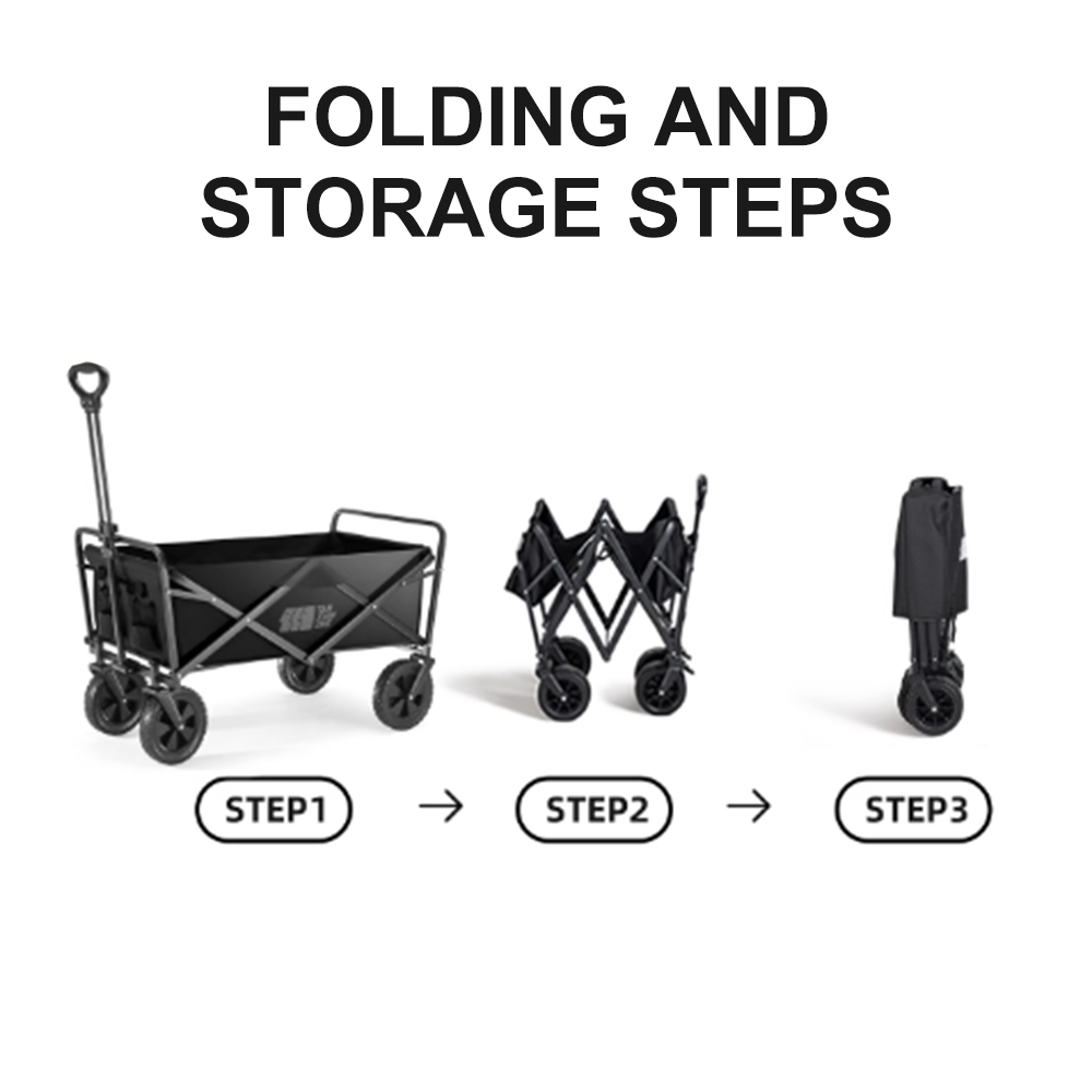TXZ Heavy Duty Collapsible All-Terrain Camping Wagon with Dual Brakes