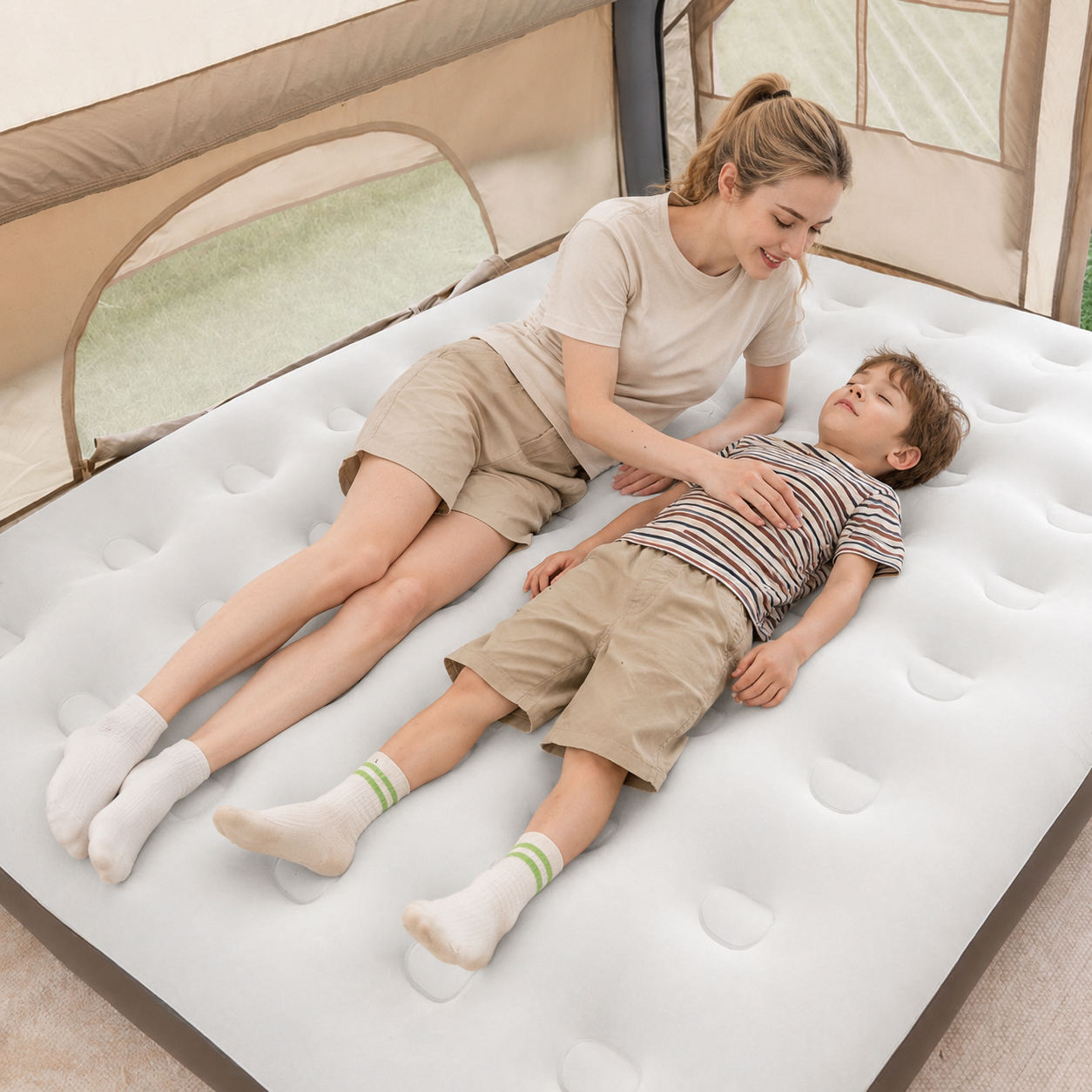 Cirro Premium Rechargeable Air Mattress - Single-Layer Blow Up Bed