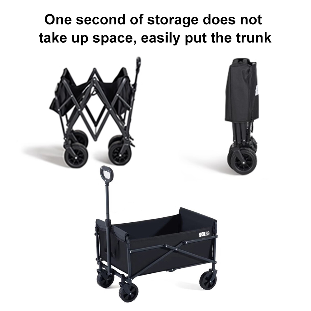 TXZ Heavy-Duty Collapsible Folding Camping Wagon with 10cm All-Terrain Wheels