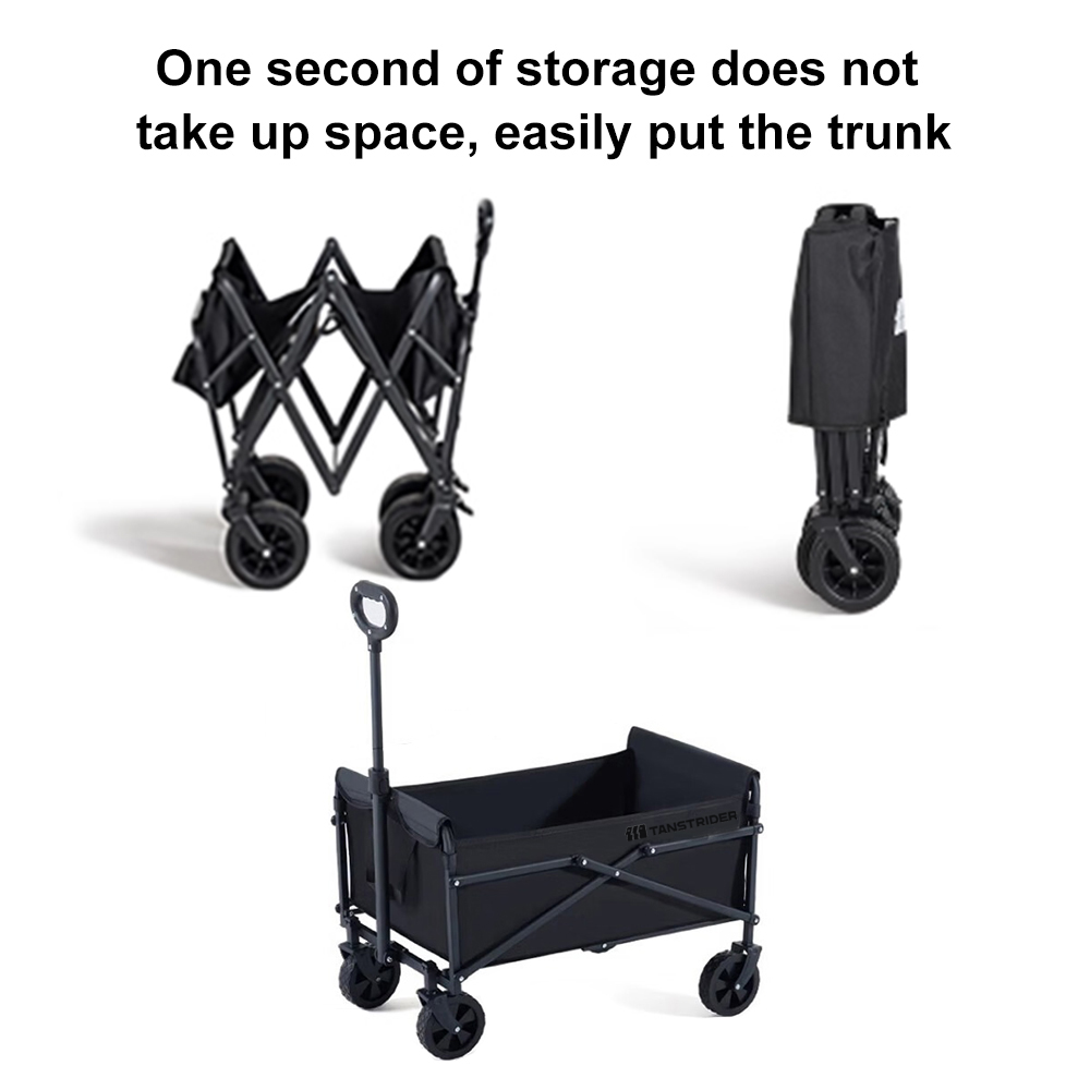 TXZ Heavy-Duty Collapsible Folding Camping Wagon with 10cm All-Terrain Wheels
