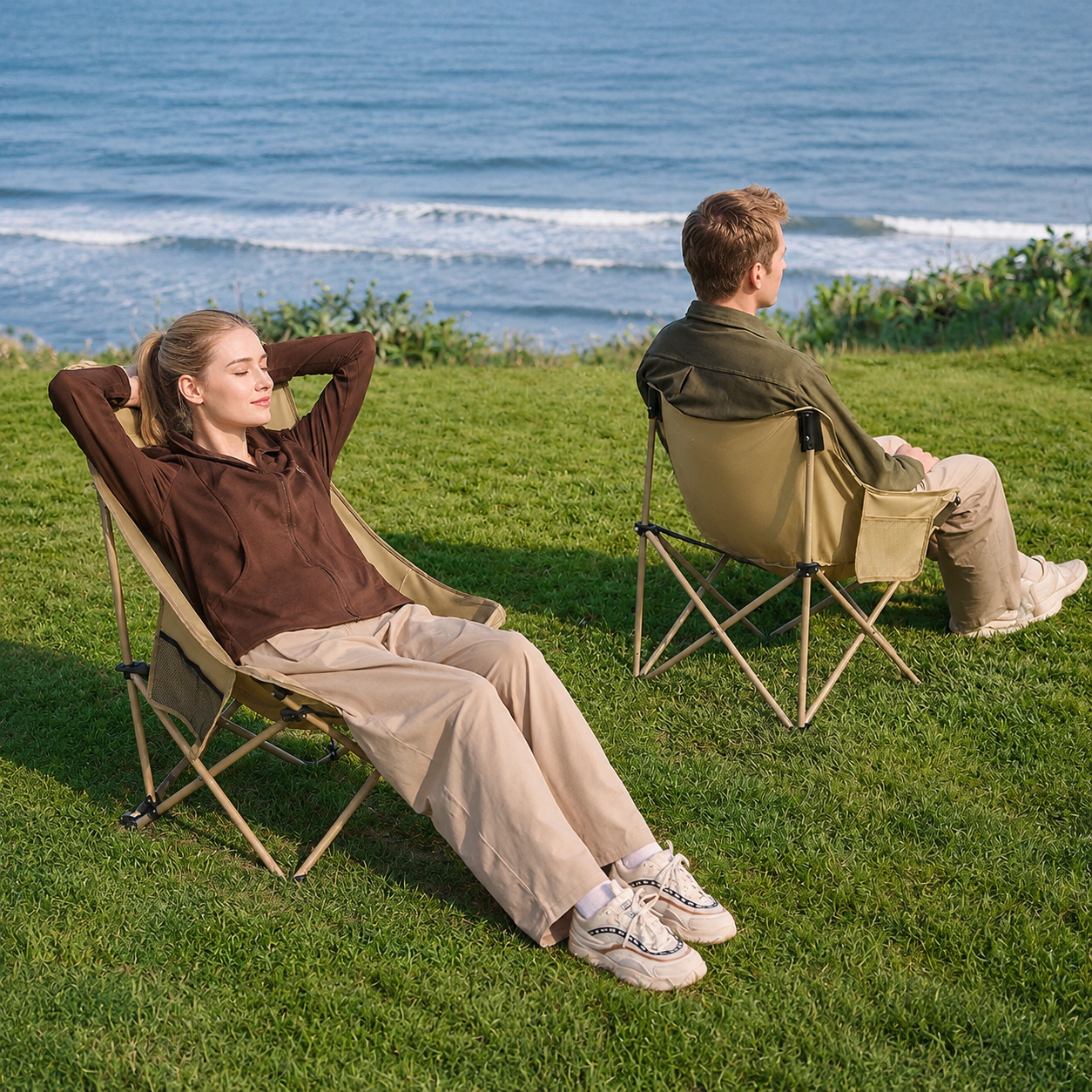 Crescent High-Back Folding Camping Chair