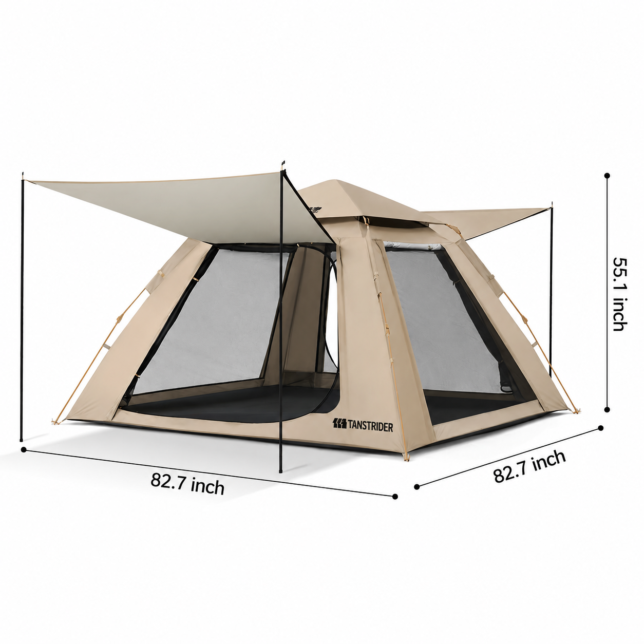 Bathe Automatic 4-Season Camping Tent (Cream Cream/Silver Coated)