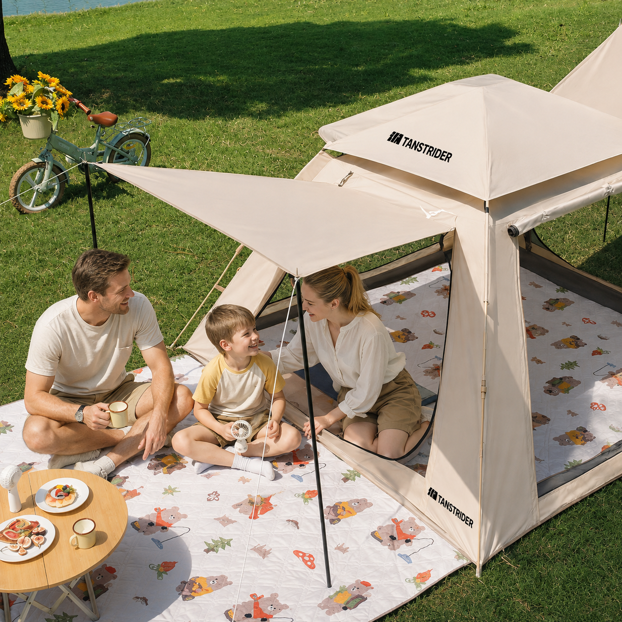 Bathe Automatic 4-Season Camping Tent (Cream Cream/Silver Coated)