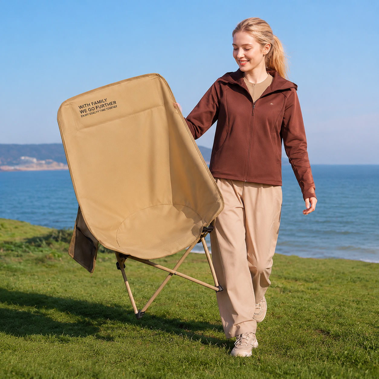 Crescent High-Back Folding Camping Chair
