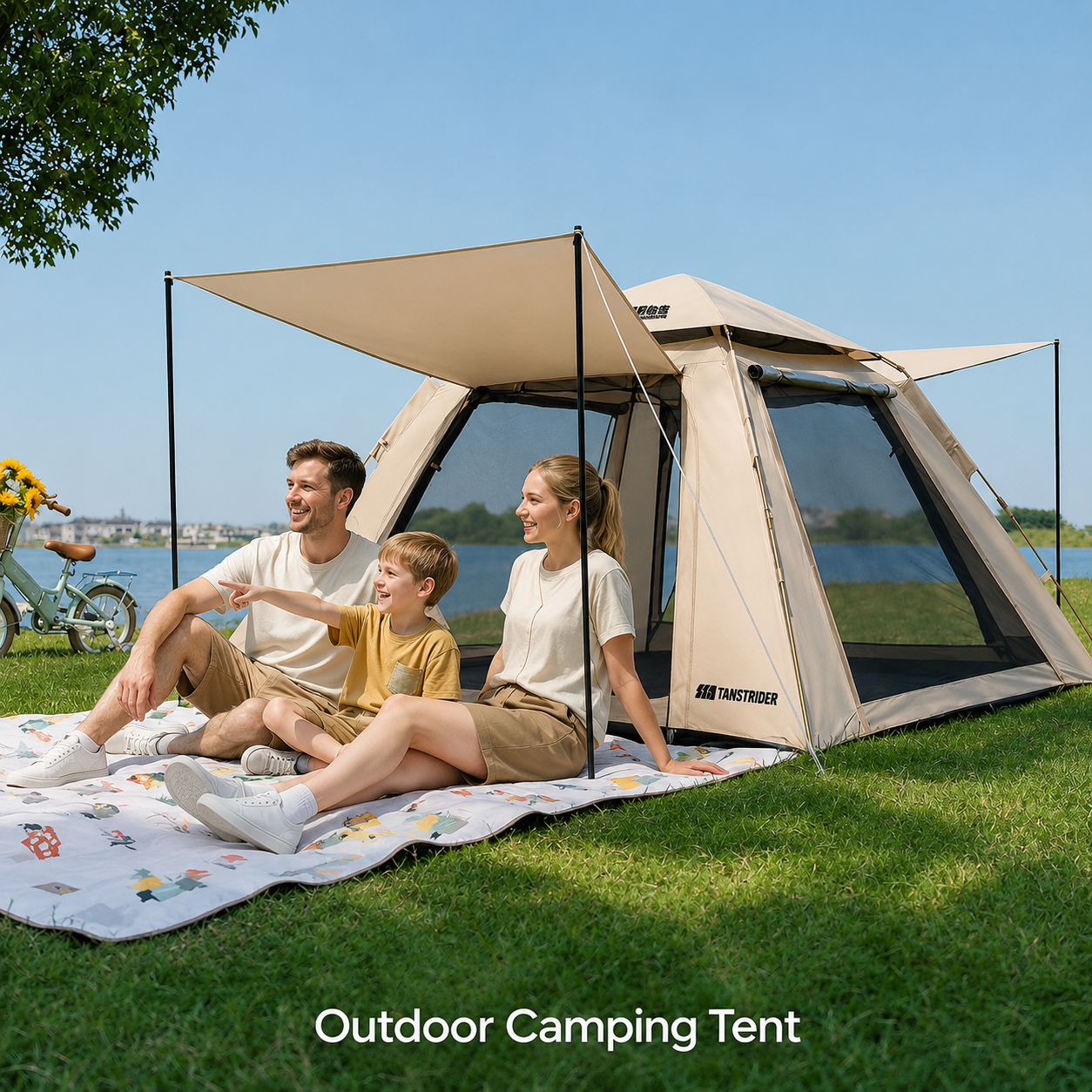Bathe Automatic 4-Season Camping Tent (Cream Cream/Silver Coated)