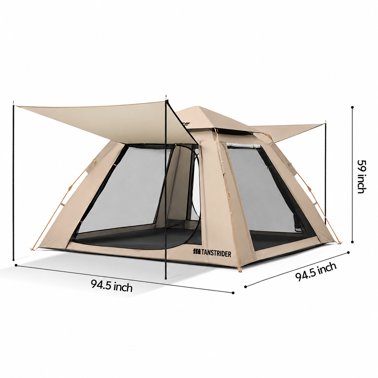 Bathe Automatic 4-Season Camping Tent (Cream Cream/Silver Coated)