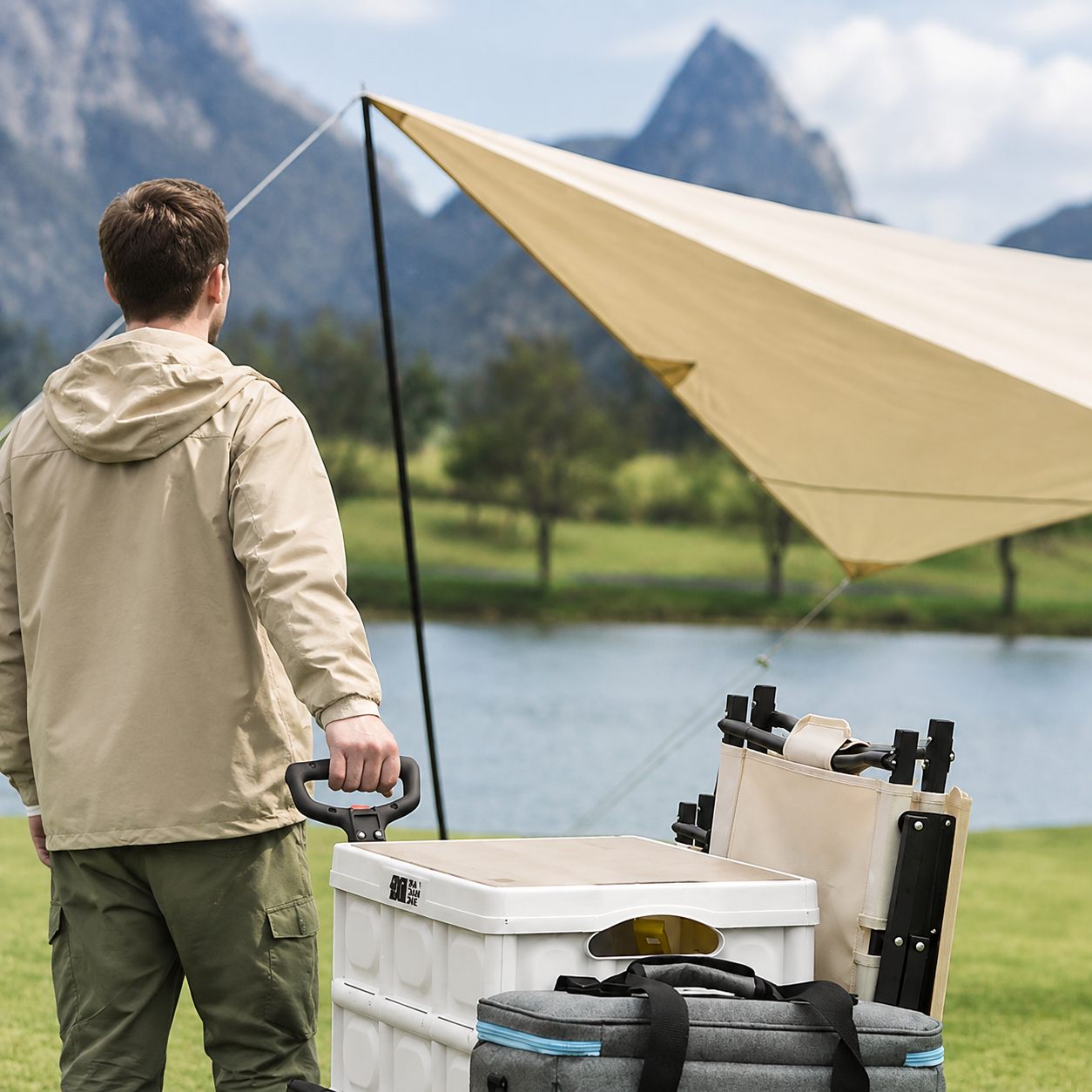 TXZ Heavy Duty Collapsible All-Terrain Camping Wagon with Dual Brakes