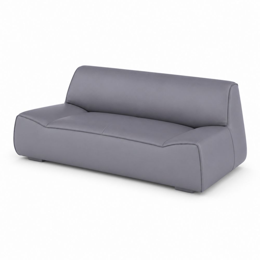 Zweisitzer Sofa Kunstleder Grau