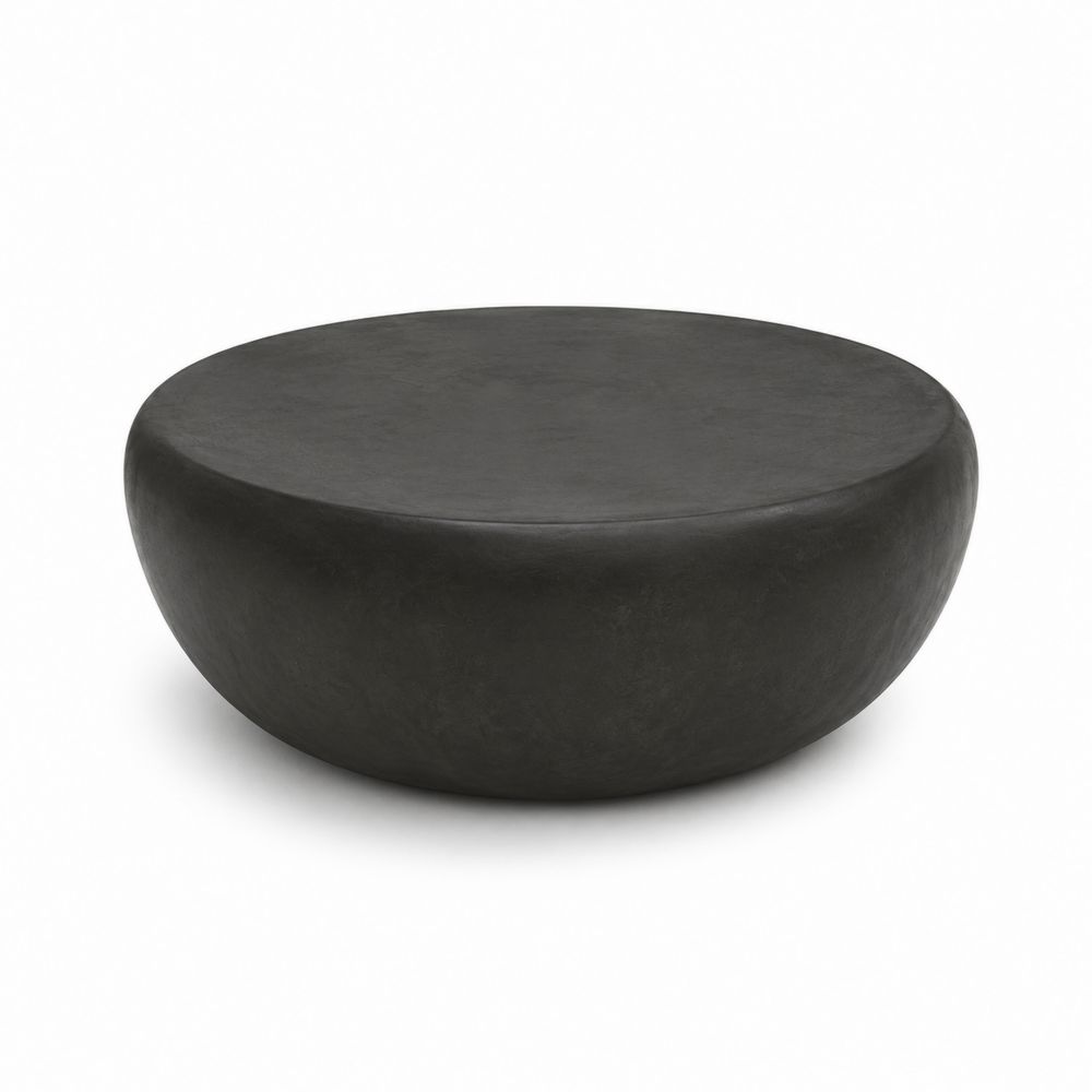 Runder Couchtisch Ø 120 cm Glasfaserbeton Dunkelgrau