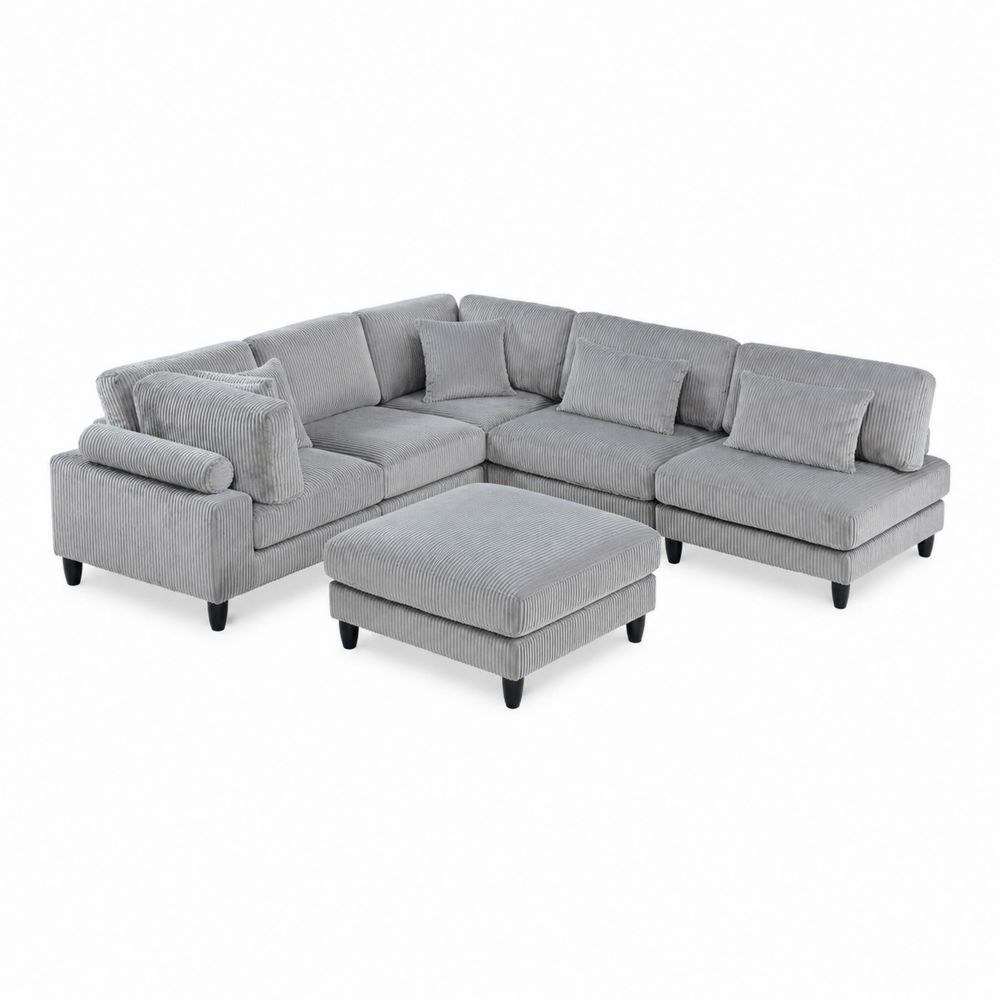 Modulares Ecksofa Set Cord Grau