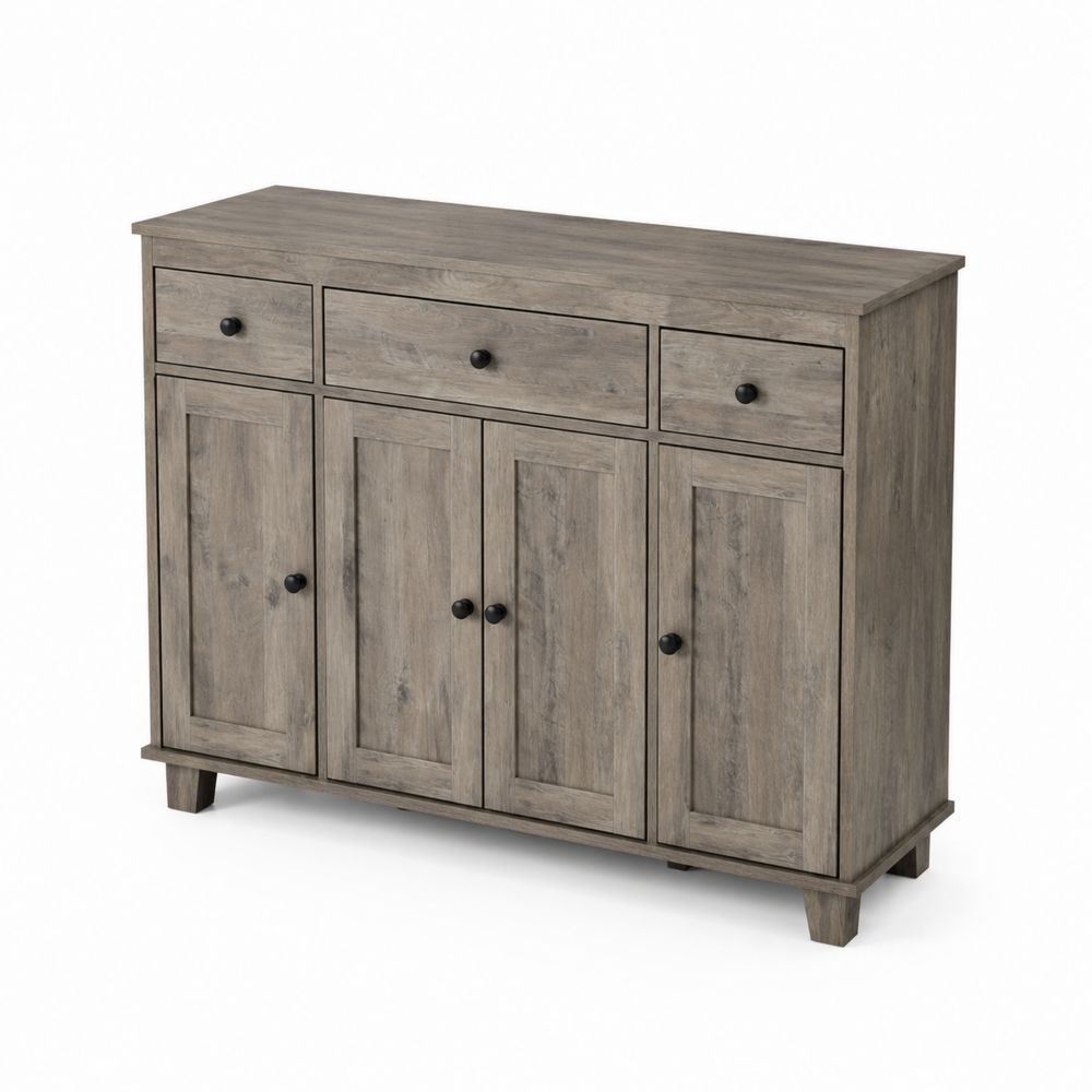Sideboard aus MDF mit Dekorfolie Grau