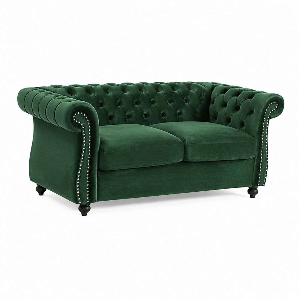 Zweisitzer Sofa Samt Grün 195cm
