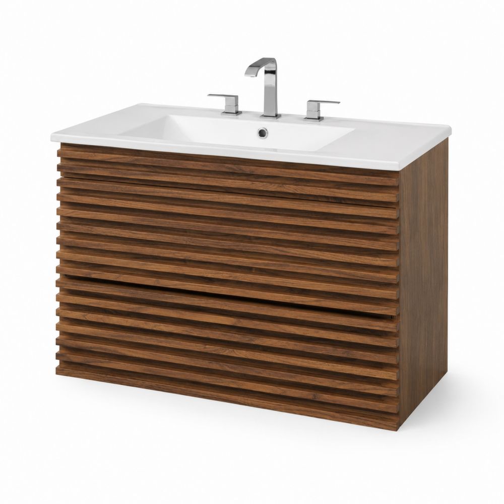 Waschbeckenunterschrank aus Holz mit Keramik Waschbecken 80 cm