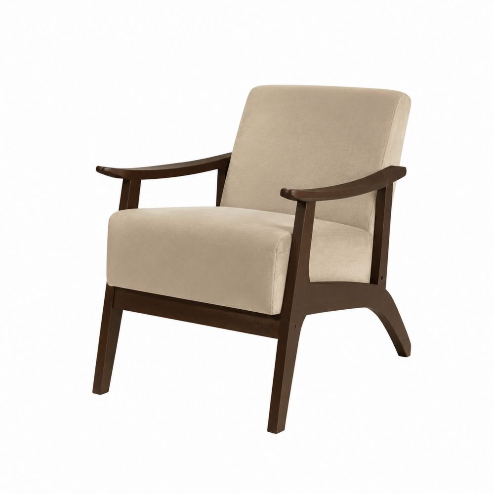 Polstersessel mit Holzrahmen Beige 75x70x80 cm