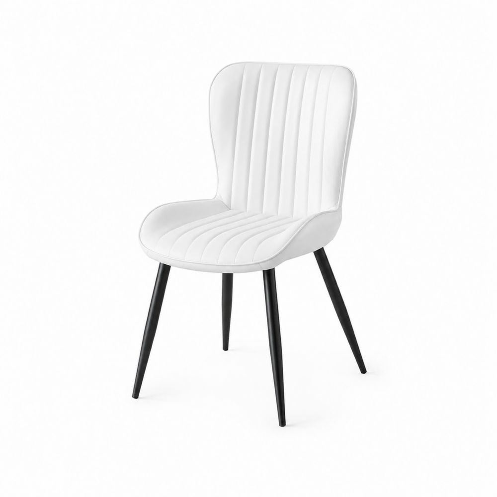 Esszimmerstuhl Lederimitat Weiß 85 cm