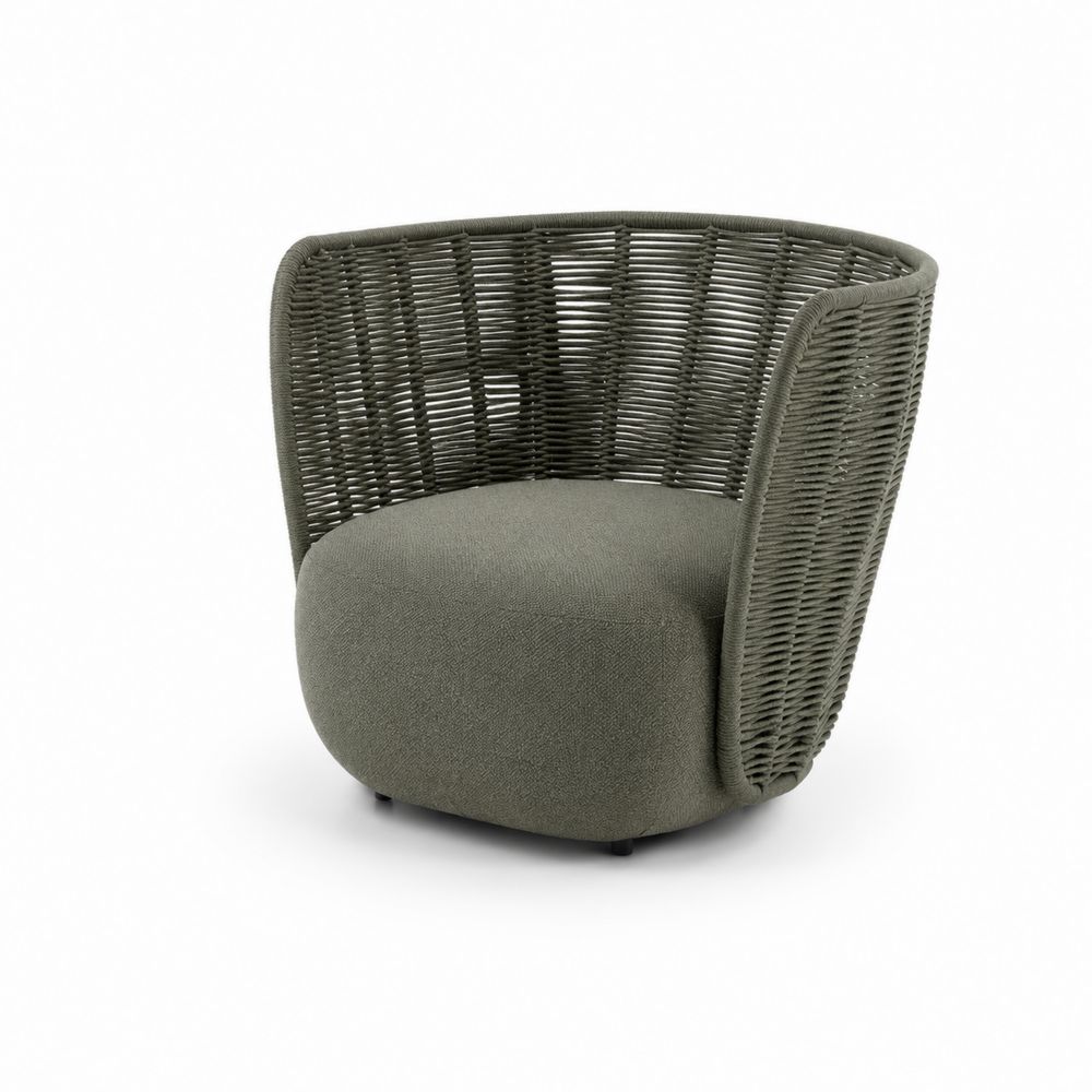 Outdoor-Clubsessel aus Polyestergarn und Aluminium Grün