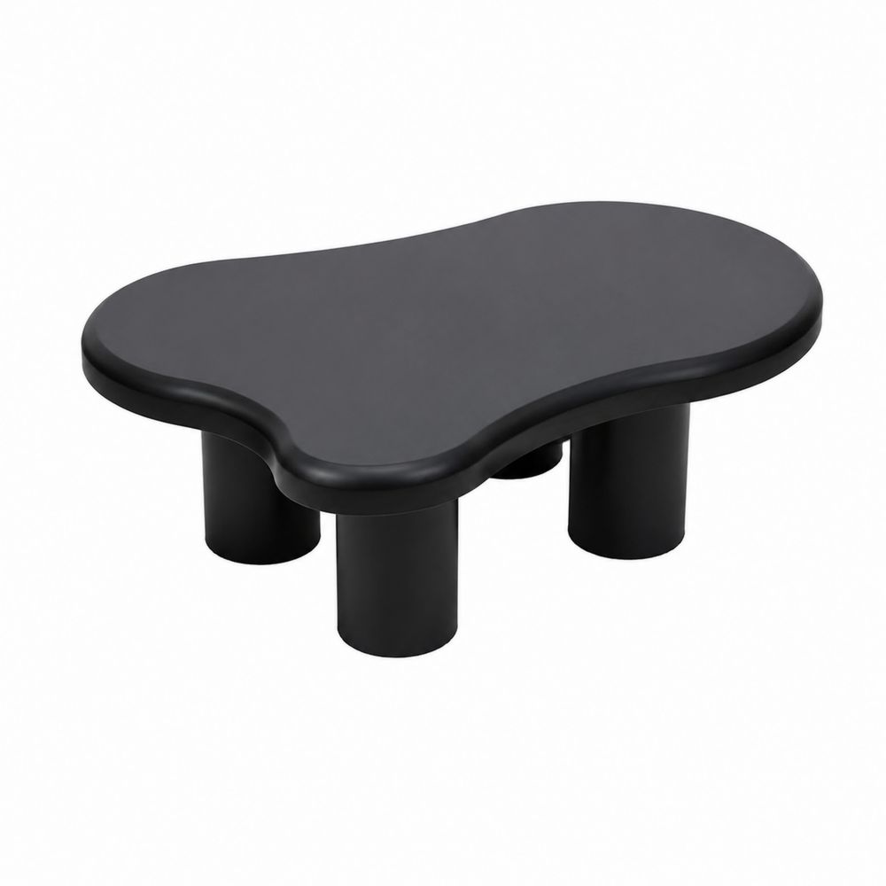 Couchtisch aus MDF 90x60x35 cm Schwarz