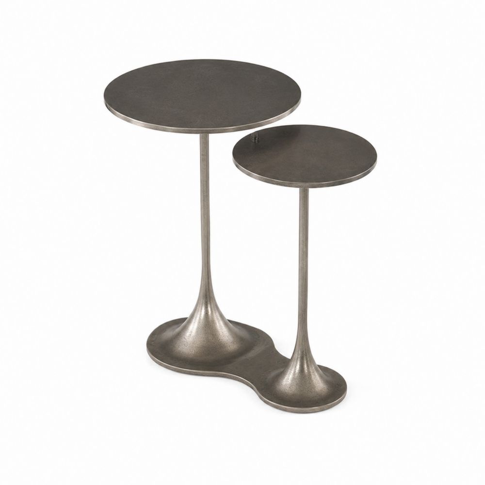 Runder Metall-Nesting-Tischset Dunkelgrau