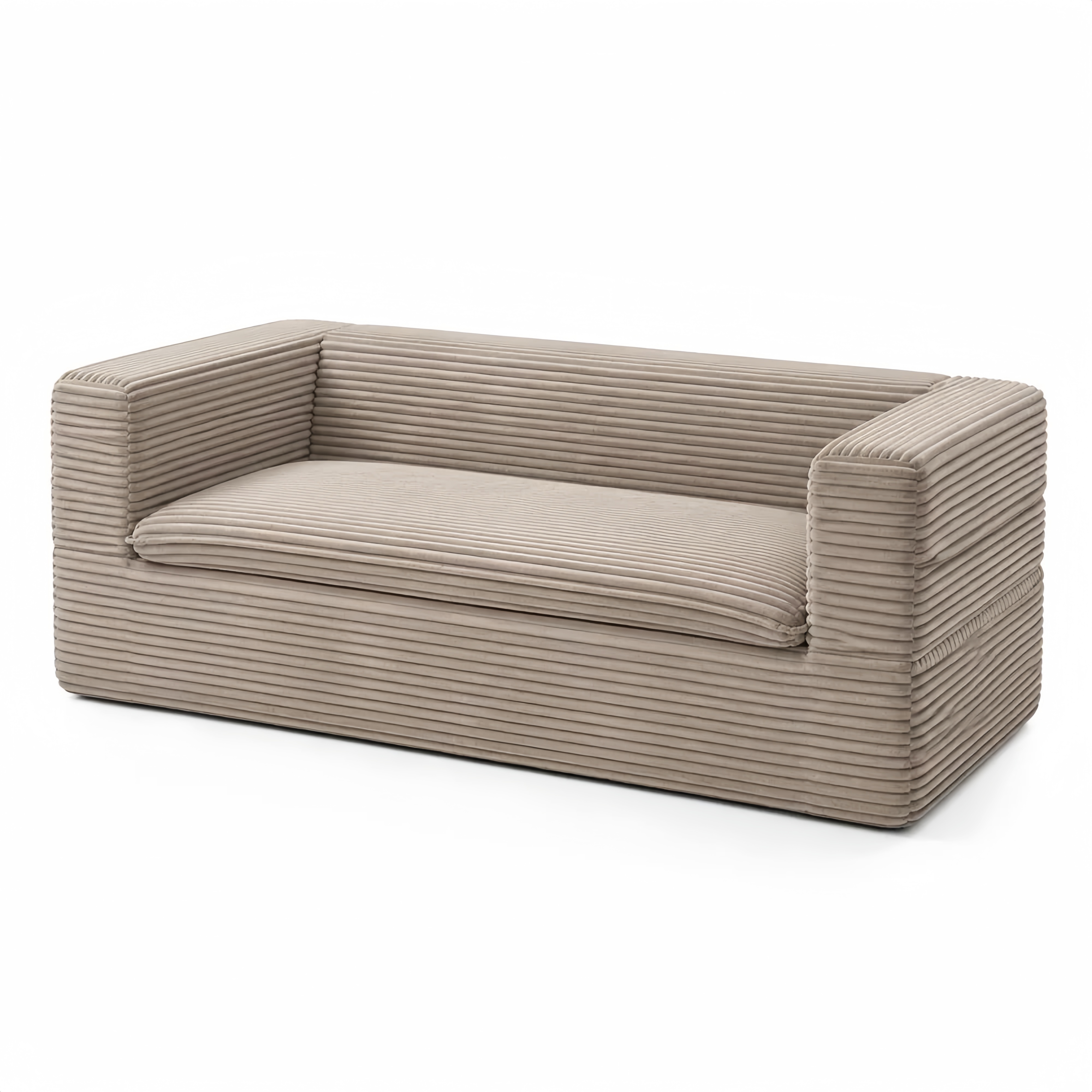 Divano in Velluto a Coste Beige