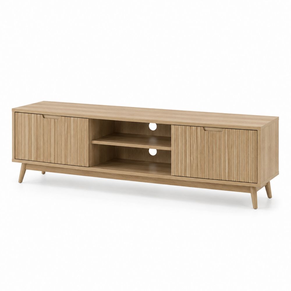 Mobile TV in legno di rovere naturale 120x40x45 cm
