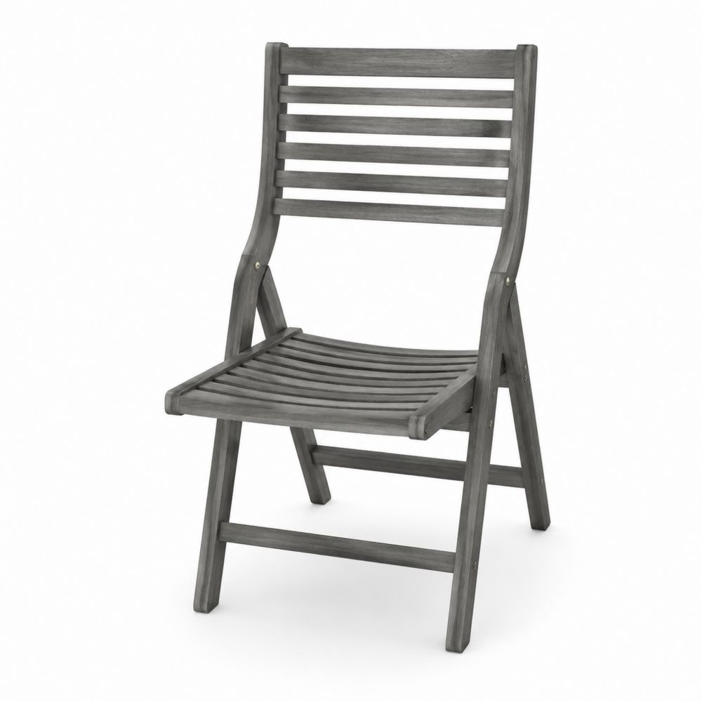 Sedia pieghevole in legno di acacia grigio