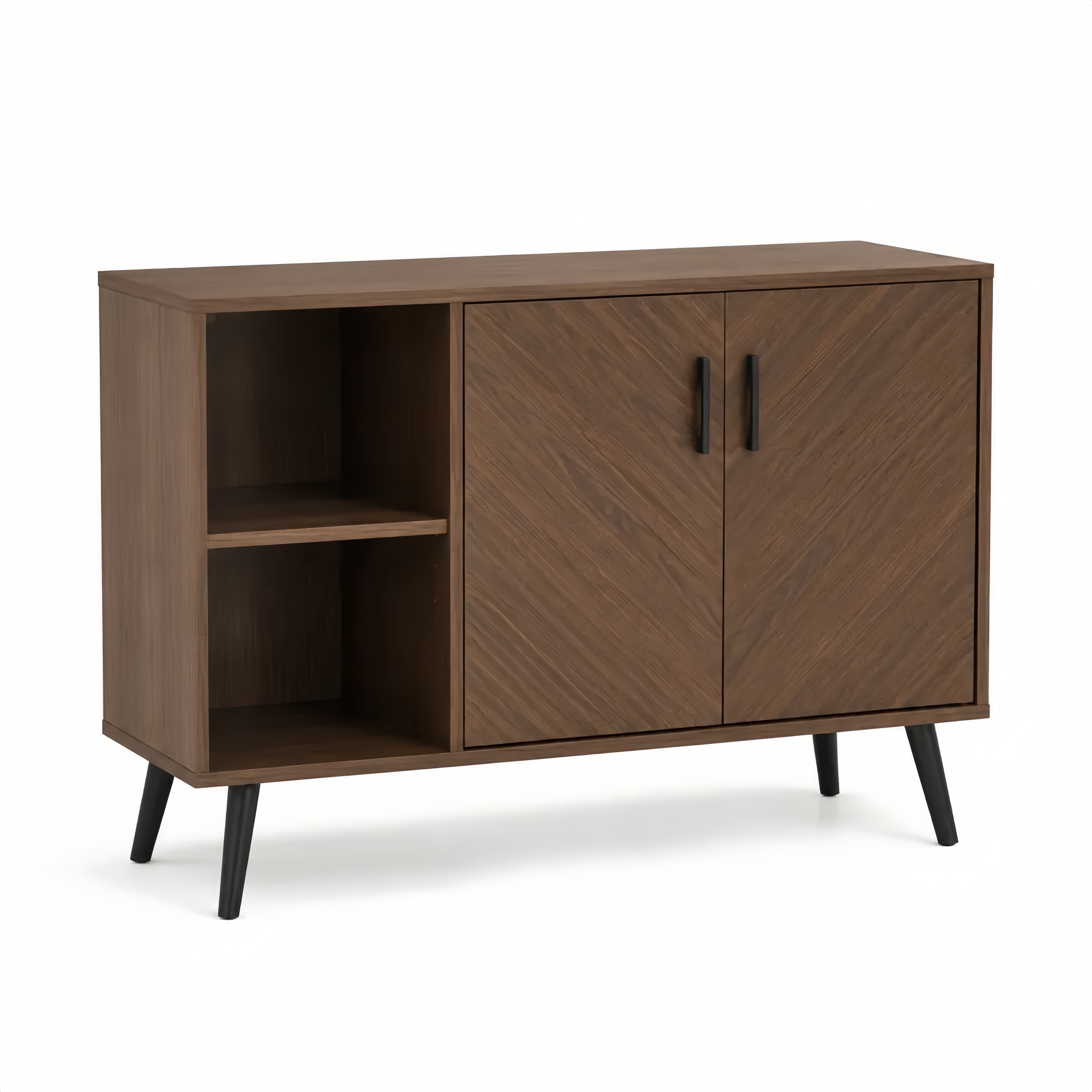 Credenza in legno con ante e vano aperto 100x80x35 cm