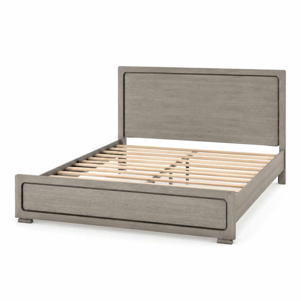 Letto in legno massello grigio 200x150 cm