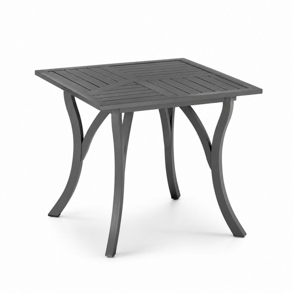 Tavolo da Giardino in Metallo Quadrato Grigio 75x75x72 cm
