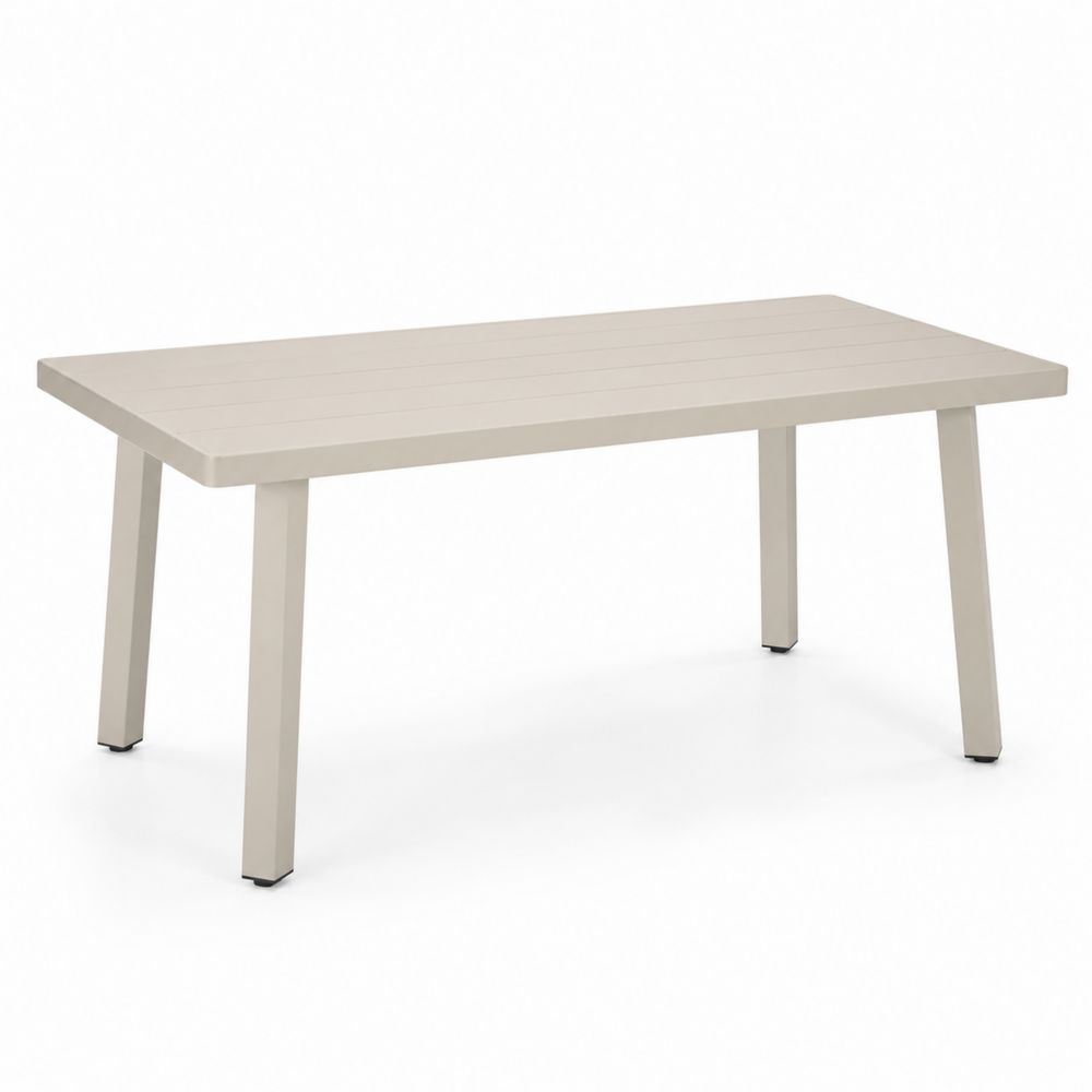Tavolo da pranzo rettangolare in alluminio per esterni 150x90 cm Beige