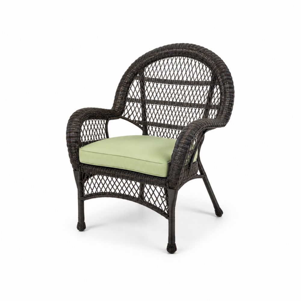 Poltrona da Esterno in Rattan Sintetico con Cuscino Verde