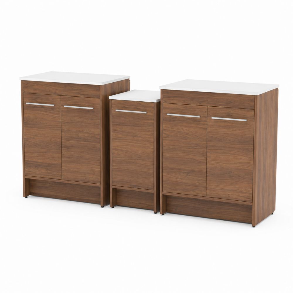 Set di Mobili Bagno in Legno MDF Marrone