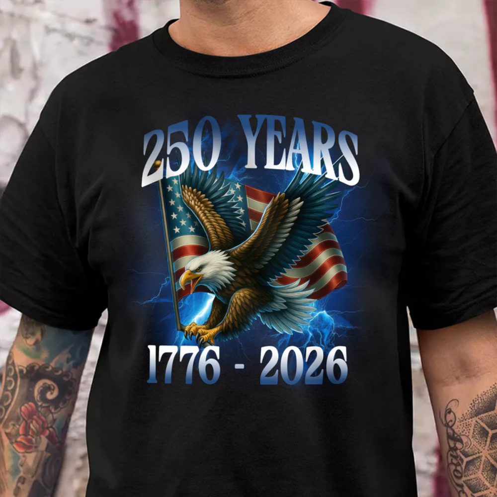 America 250 Years With Eagle Shirt, 4th of July Celebrate Shirt