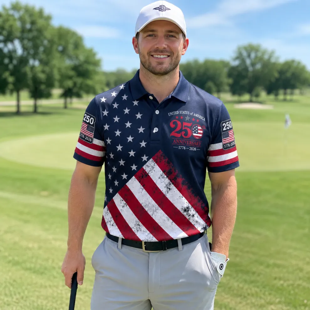 250 Years We The People Golf - USA 250th Anniversary Polo Shirt